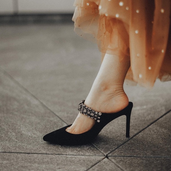 TORY BURCH CRYSTAL 90MM MULE PUMP (BLACK) - Picture 3 of 4